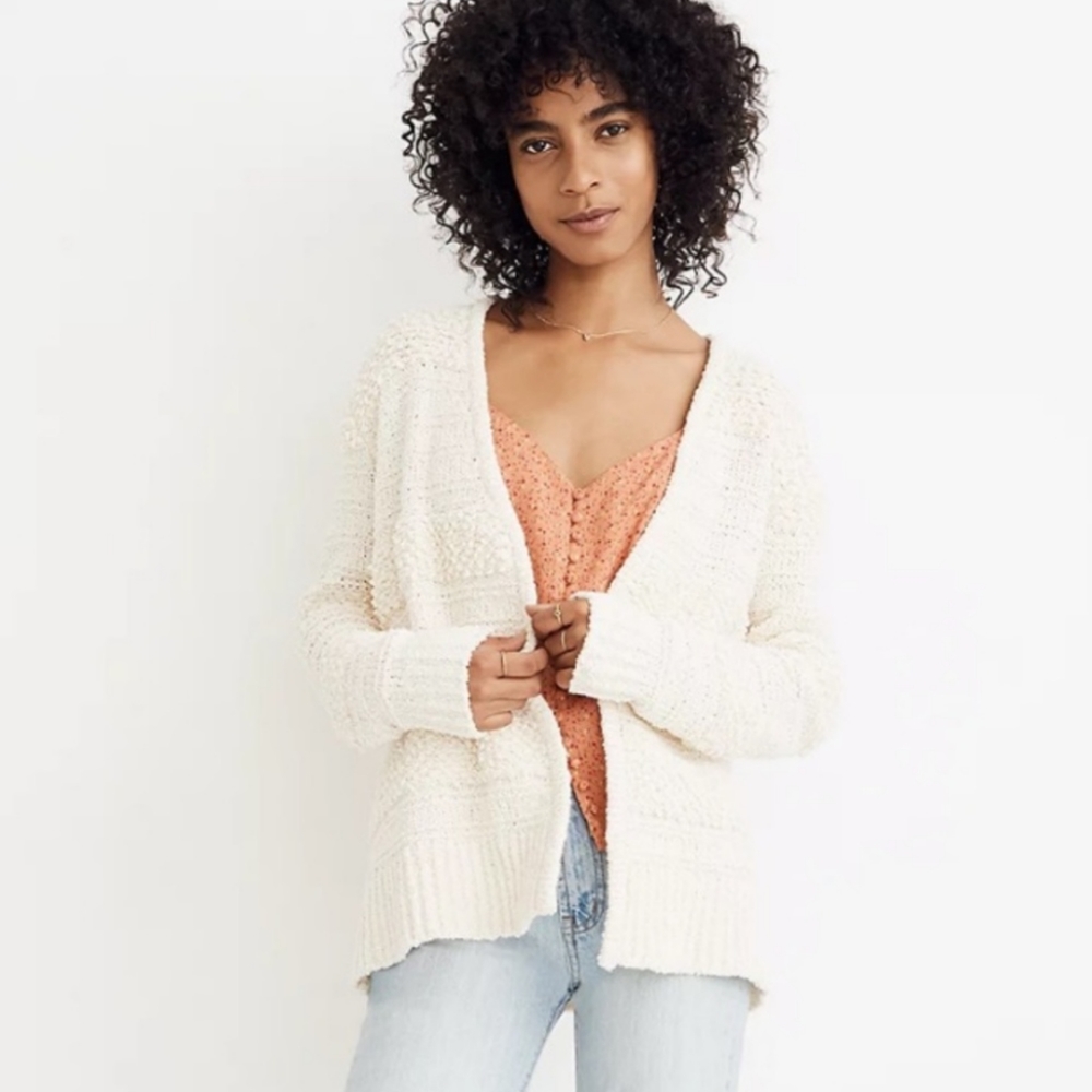 Madewell Cardigan‎ Bronson Textured Cream Sweater